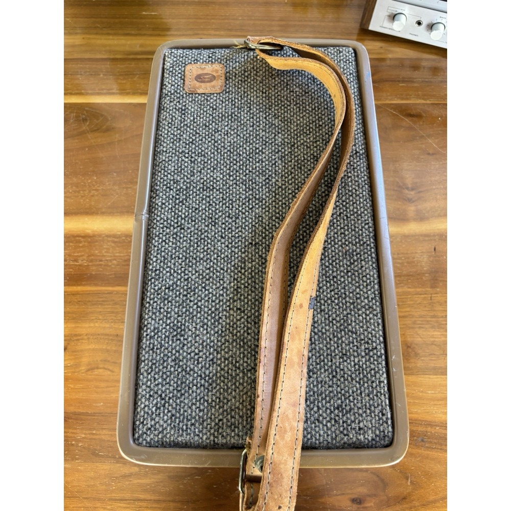 Hartmann Vintage Tweed Leather Train Case⭐️Makeup Toile Interior⭐️15" Travel Bag - Picture 8 of 14